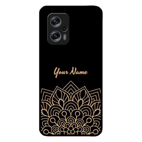 Xiaomi Redmi K50I 5G Custom Glass Phone Case - Golden mandala Design