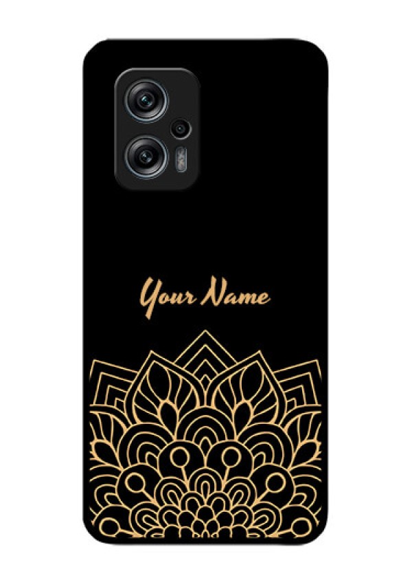 Xiaomi Redmi K50I 5G Custom Glass Phone Case - Golden mandala Design