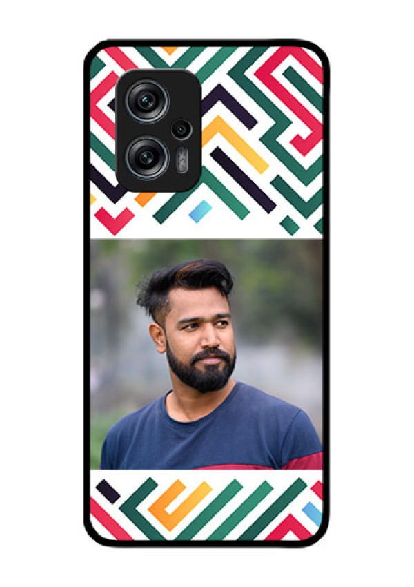 Xiaomi Redmi K50I 5G Personalized Glass Phone Case - Colorful Maze Pattern Design
