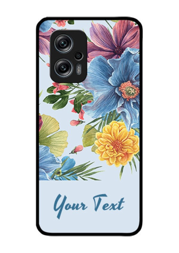 Xiaomi Redmi K50I 5G Custom Glass Mobile Case - Stunning Watercolored Flowers Painting Design