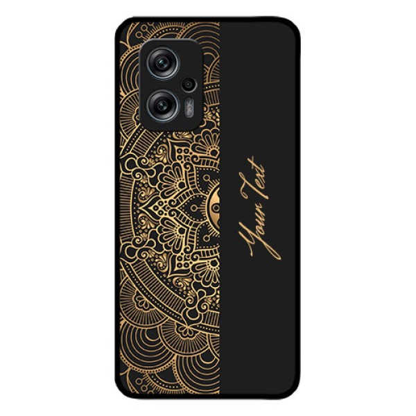 Xiaomi Redmi K50I 5G Photo Printing on Glass Case - Mandala art with custom text Design Xiaomi Redmi K50I 5G Photo Printing on Glass Case - Mandala art with custom text Design