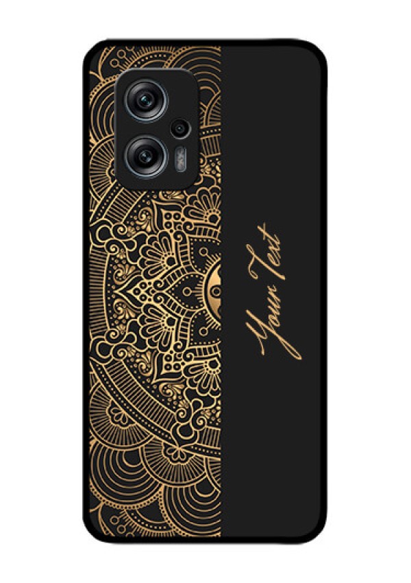 Xiaomi Redmi K50I 5G Photo Printing on Glass Case - Mandala art with custom text Design