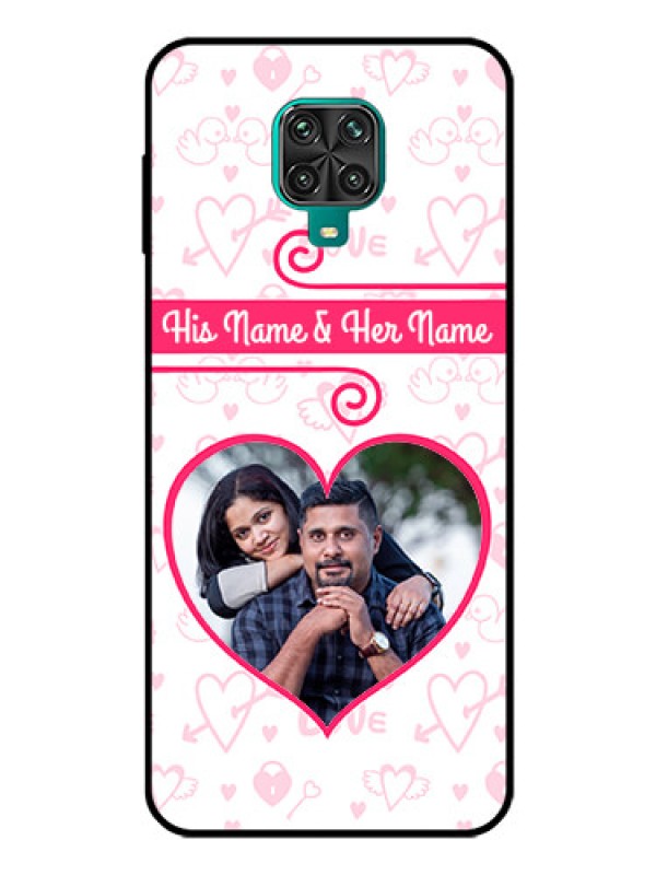 Custom Redmi Note 10 Lite Personalized Glass Phone Case - Heart Shape Love Design