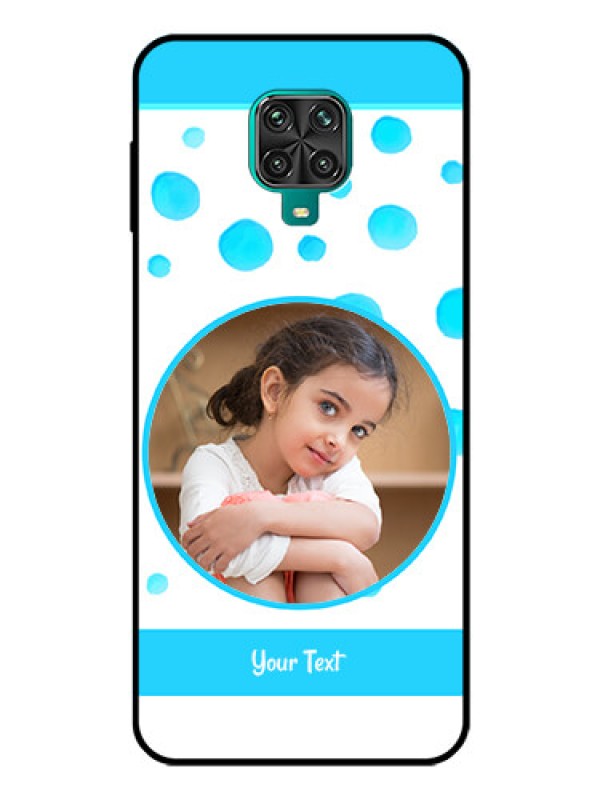 Custom Redmi Note 10 Lite Photo Printing on Glass Case - Blue Bubbles Pattern Design