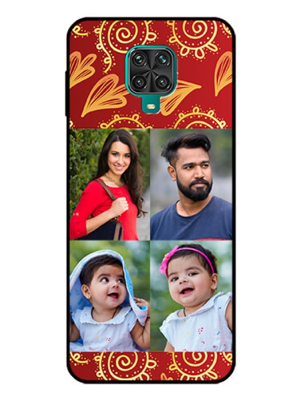 Custom Redmi Note 10 Lite Photo Printing on Glass Case - 4 Image Traditional Design