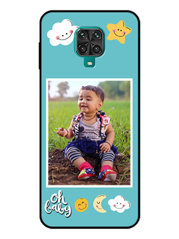 Custom Redmi Note 10 Lite Personalized Glass Phone Case - Smiley Kids Stars Design