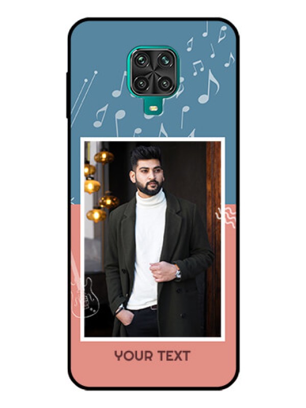 Custom Redmi Note 10 Lite Photo Printing on Glass Case - with Color Musical Note Design