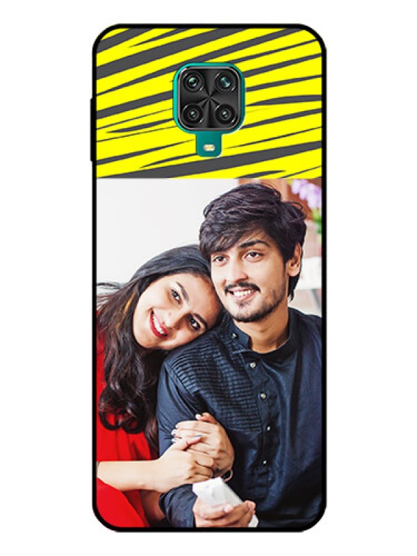 Custom Redmi Note 10 Lite Photo Printing on Glass Case - Yellow Abstract Design