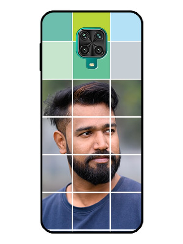 Custom Redmi Note 10 Lite Photo Printing on Glass Case - with white box pattern 