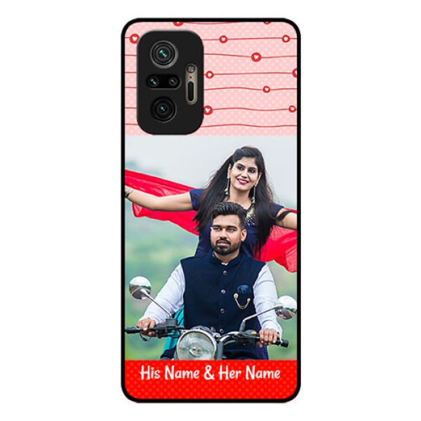 Redmi Note 10 Pro Max Personalized Glass Phone Case - Red Pattern Case Design Redmi Note 10 Pro Max Personalized Glass Phone Case - Red Pattern Case Design