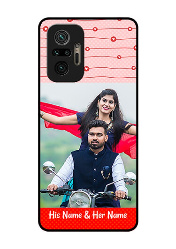 Redmi Note 10 Pro Max Personalized Glass Phone Case - Red Pattern Case Design