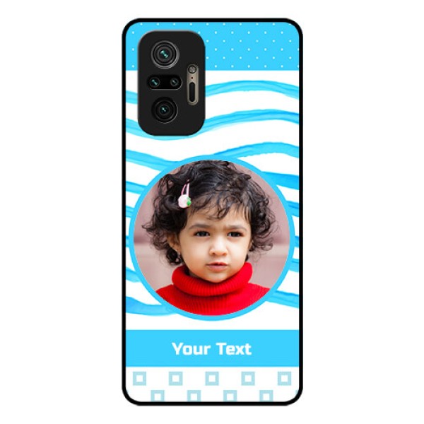 Redmi Note 10 Pro Max Custom Glass Phone Case - Simple Blue Case Design