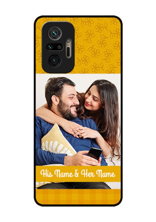 Redmi Note 10 Pro Max Custom Glass Mobile Case - Yellow Floral Design