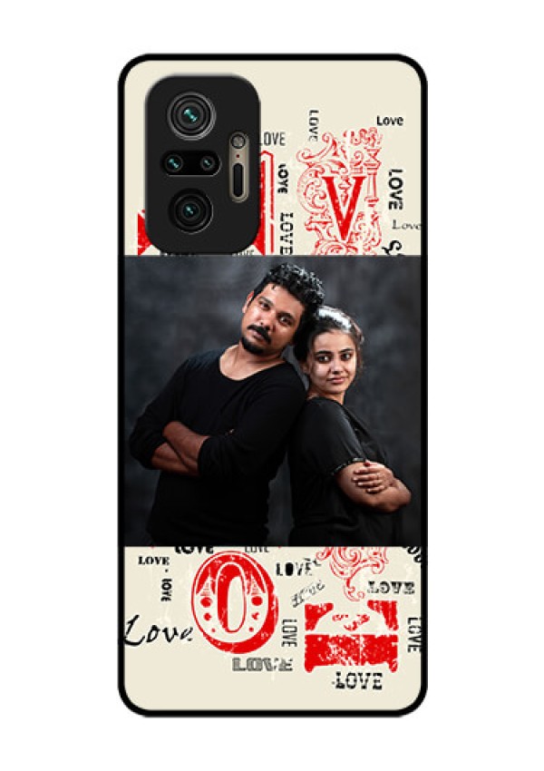 Redmi Note 10 Pro Max Photo Printing on Glass Case - Trendy Love Design Case