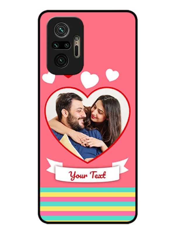 Custom Redmi Note 10 Pro Max Photo Printing on Glass Case - Love Doodle Design
