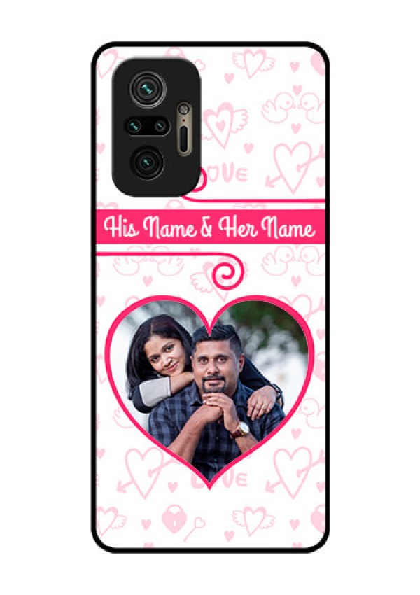 Redmi Note 10 Pro Max Personalized Glass Phone Case - Heart Shape Love Design