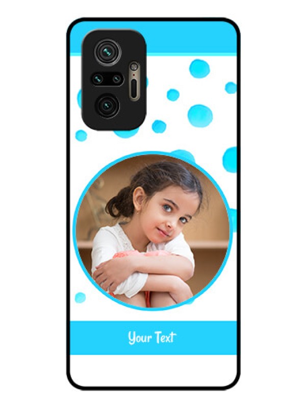 Custom Redmi Note 10 Pro Max Photo Printing on Glass Case - Blue Bubbles Pattern Design