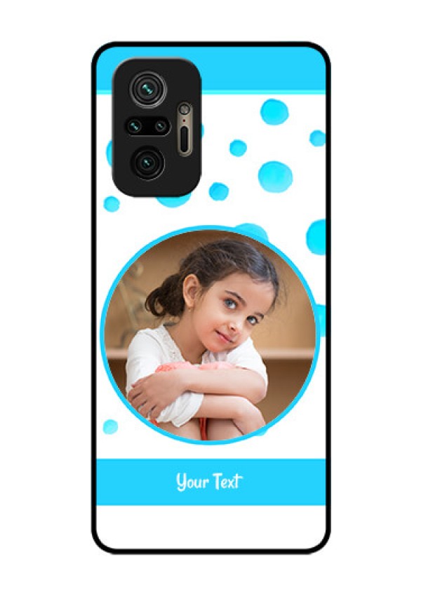 Redmi Note 10 Pro Max Photo Printing on Glass Case - Blue Bubbles Pattern Design