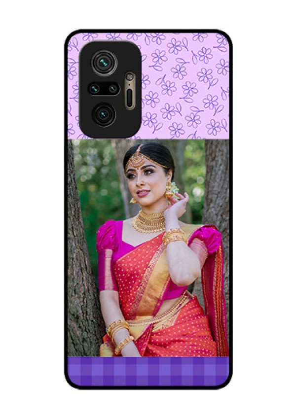 Redmi Note 10 Pro Max Custom Glass Phone Case - Purple Floral Design