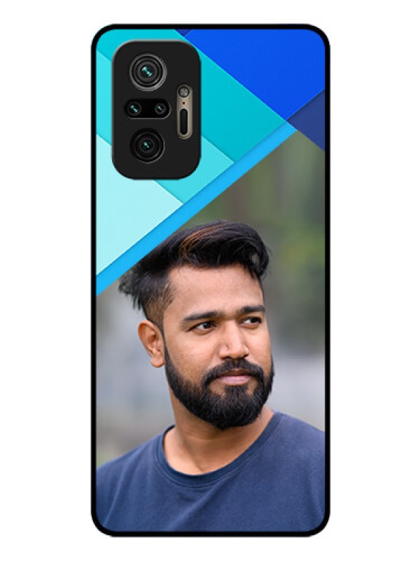 Custom Redmi Note 10 Pro Max Custom Glass Phone Case - Blue Pattern Design