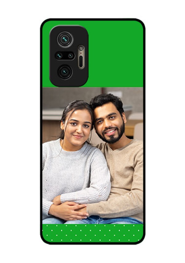 Redmi Note 10 Pro Max Personalized Glass Phone Case - Green Pattern Design