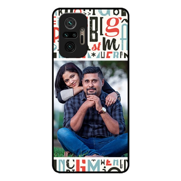 Redmi Note 10 Pro Max Personalized Glass Phone Case - Alphabet Design