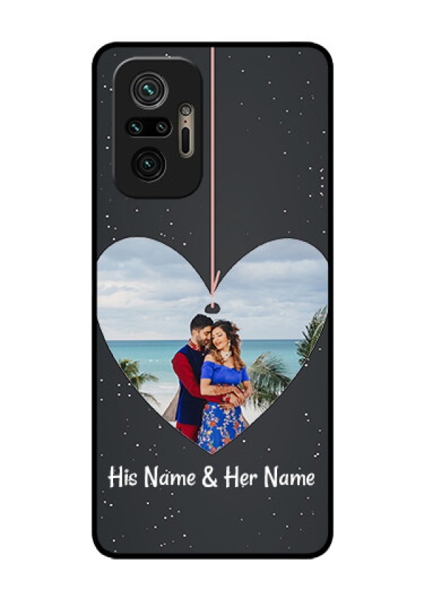 Redmi Note 10 Pro Max Custom Glass Phone Case - Hanging Heart Design