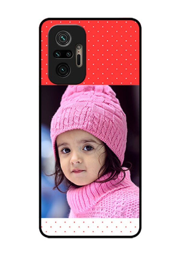 Redmi Note 10 Pro Max Photo Printing on Glass Case - Red Pattern Design