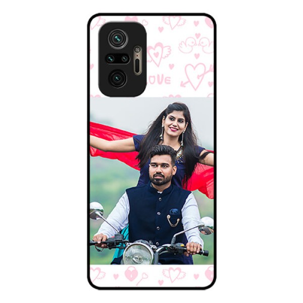Redmi Note 10 Pro Max Custom Glass Mobile Case - Pink Flying Heart Design Redmi Note 10 Pro Max Custom Glass Mobile Case - Pink Flying Heart Design