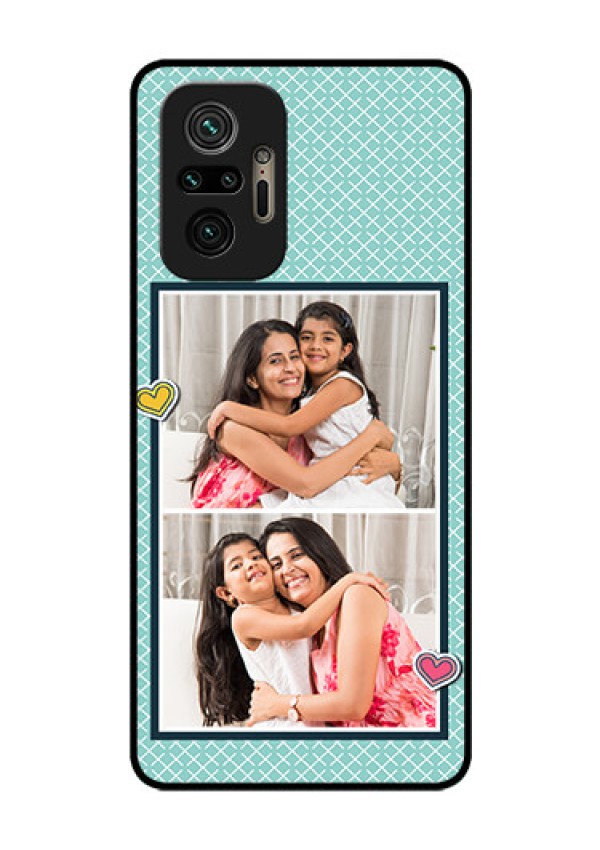 Redmi Note 10 Pro Max Custom Glass Phone Case - 2 Image Holder with Pattern Design