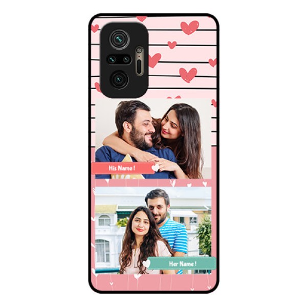 Redmi Note 10 Pro Max Custom Glass Mobile Case - Photo with Heart Design Redmi Note 10 Pro Max Custom Glass Mobile Case - Photo with Heart Design