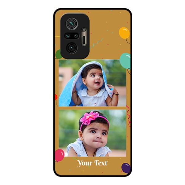 Redmi Note 10 Pro Max Personalized Glass Phone Case - Image Holder with Birthday Celebrations Design