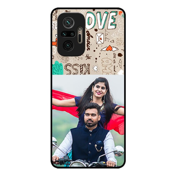 Redmi Note 10 Pro Max Custom Glass Phone Case - Love Doodle Pattern 