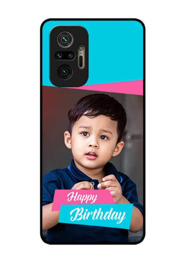 Redmi Note 10 Pro Max Personalized Glass Phone Case - Image Holder with 2 Color Design