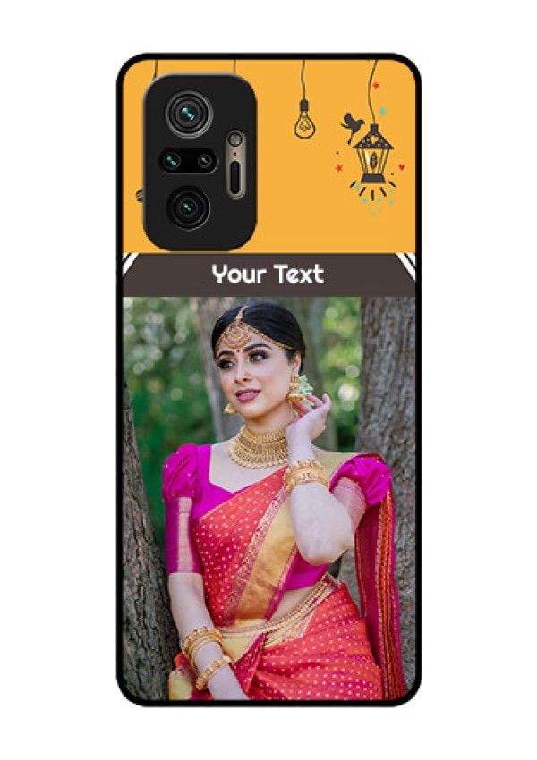 Redmi Note 10 Pro Max Custom Glass Mobile Case - with Family Picture and Icons 