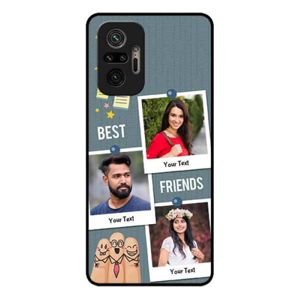 Redmi Note 10 Pro Max Personalized Glass Phone Case - Sticky Frames and Friendship Design Redmi Note 10 Pro Max Personalized Glass Phone Case - Sticky Frames and Friendship Design