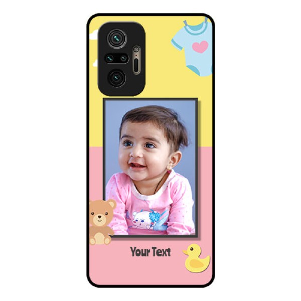 Redmi Note 10 Pro Max Photo Printing on Glass Case - Kids 2 Color Design