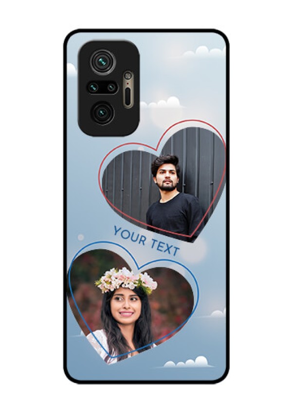 Redmi Note 10 Pro Max Custom Glass Mobile Case - Blue Color Couple Design 