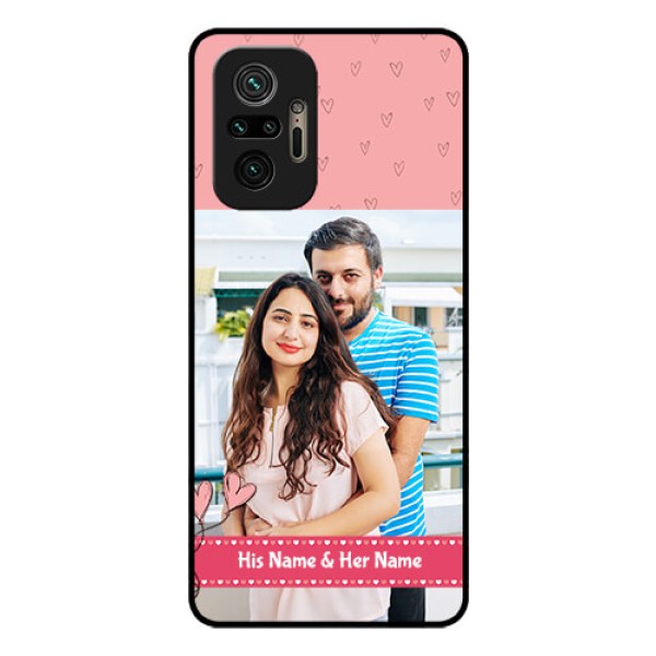 Redmi Note 10 Pro Max Personalized Glass Phone Case - Love Design Peach Color Redmi Note 10 Pro Max Personalized Glass Phone Case - Love Design Peach Color