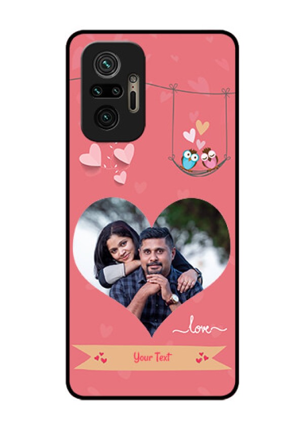 Redmi Note 10 Pro Max Personalized Glass Phone Case - Peach Color Love Design 