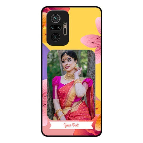 Redmi Note 10 Pro Max Custom Glass Mobile Case - 3 Image With Vintage Floral Design