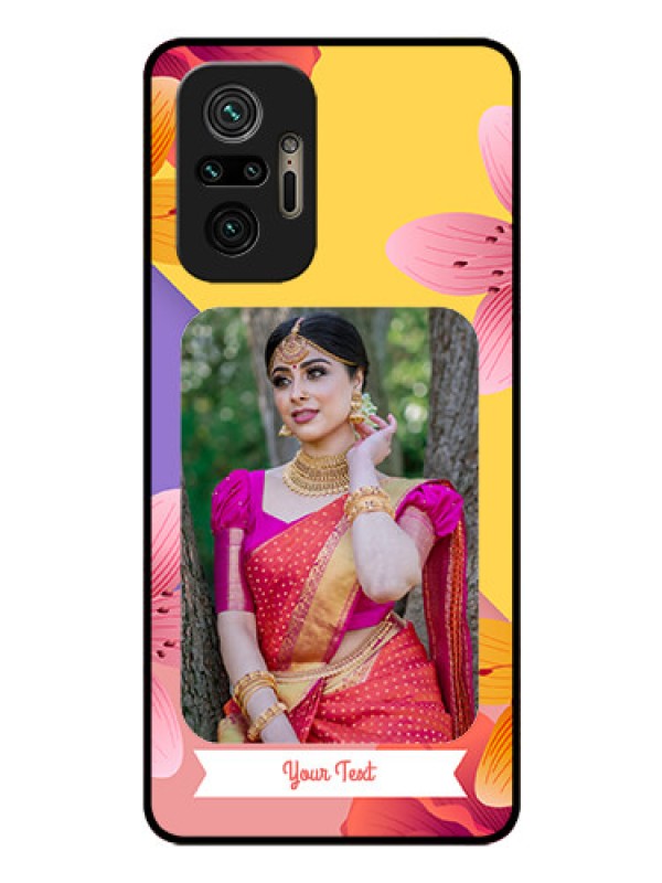 Custom Redmi Note 10 Pro Max Custom Glass Mobile Case - 3 Image With Vintage Floral Design