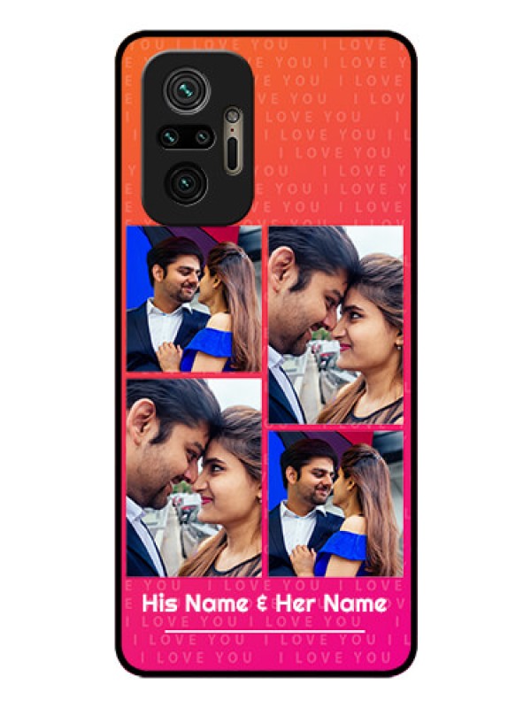 Custom Redmi Note 10 Pro Max Custom Glass Phone Case - I Love You Pink Design