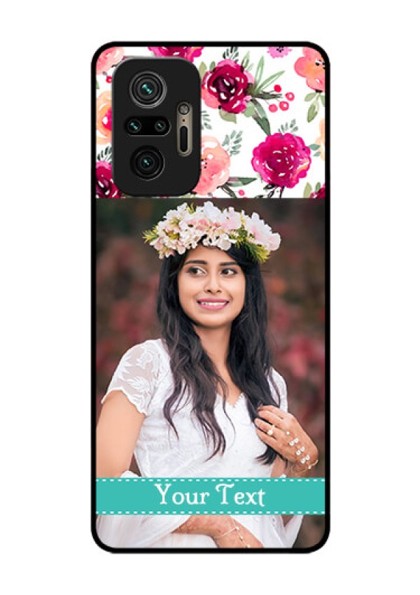 Redmi Note 10 Pro Max Custom Glass Phone Case - Watercolor Floral Design