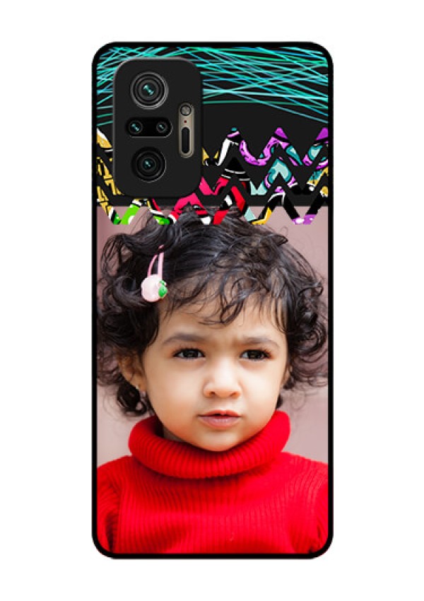 Redmi Note 10 Pro Max Personalized Glass Phone Case - Neon Abstract Design