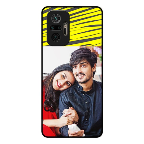Redmi Note 10 Pro Max Photo Printing on Glass Case - Yellow Abstract Design