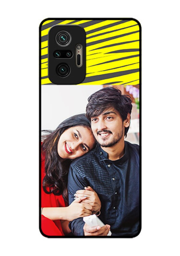 Redmi Note 10 Pro Max Photo Printing on Glass Case - Yellow Abstract Design