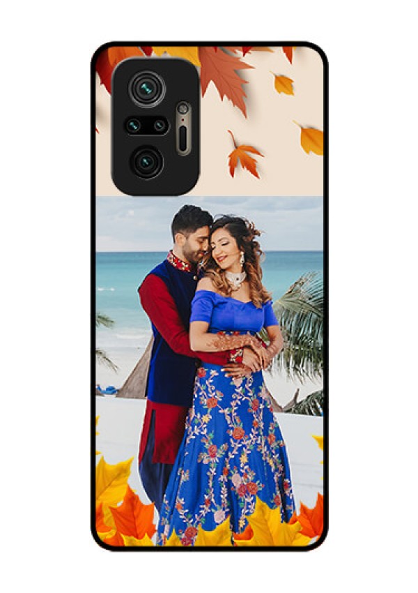 Redmi Note 10 Pro Max Photo Printing on Glass Case - Autumn Maple Leaves Design