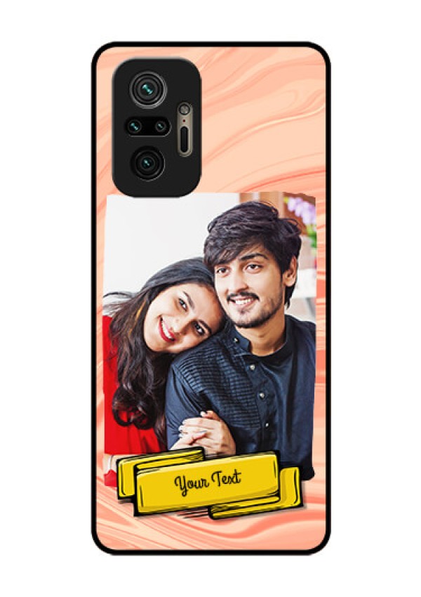 Redmi Note 10 Pro Max Personalized Glass Phone Case - Marble Texture Design