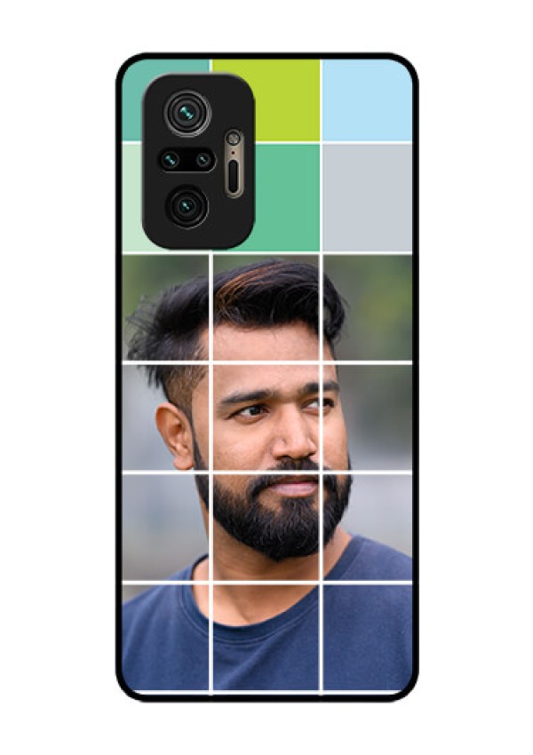 Redmi Note 10 Pro Max Photo Printing on Glass Case - with white box pattern 